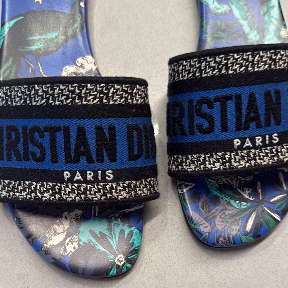 Dior Blue and Black Slide Sandals - Picture 4 of 4